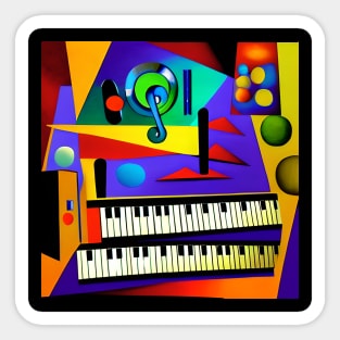 An abstract image of a piano keyboard can be a thought-provoking and visually striking representation of music and its many meanings. Sticker